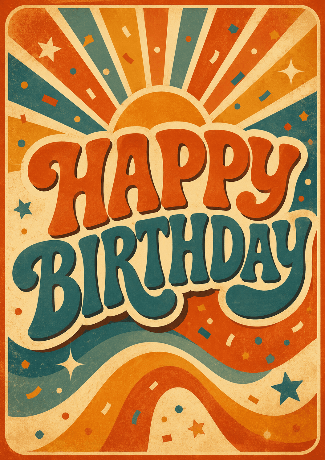 Happy Birthday Retro Vintage Adult Birthday Poster printable poster preview