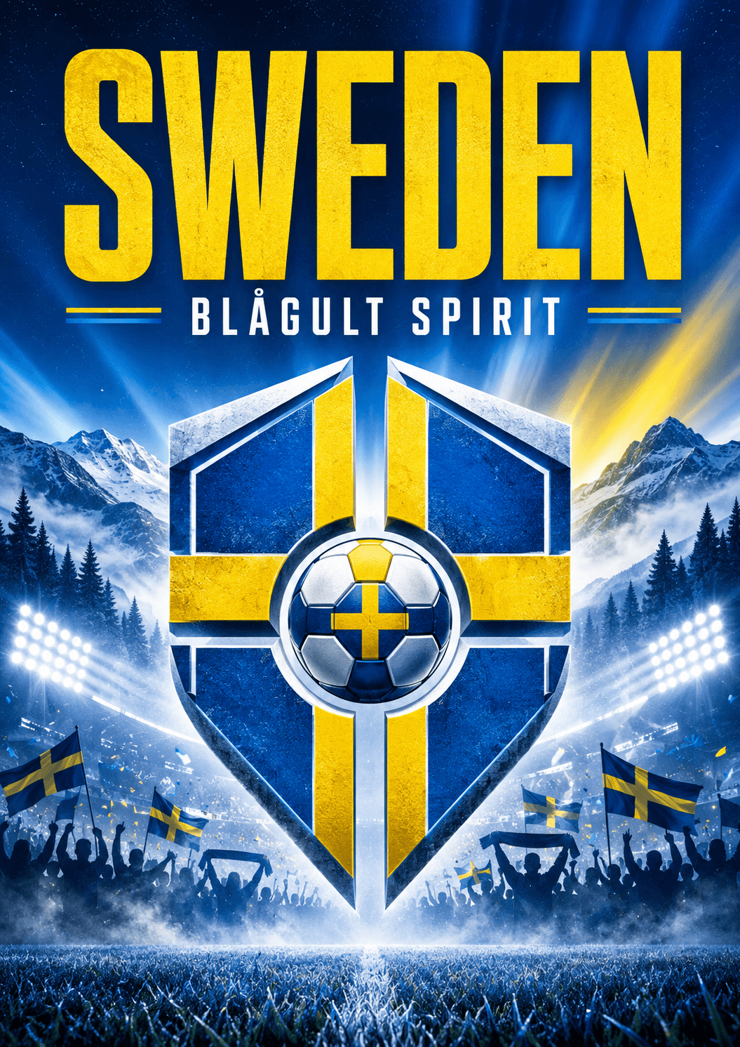 Sweden Blågult Football Pride Poster printable poster preview