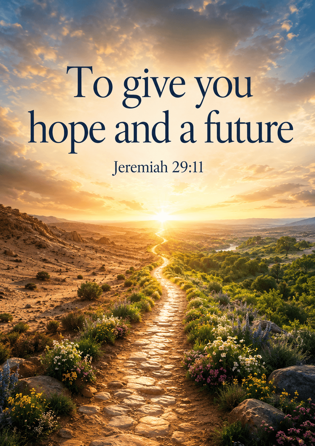 To give you hope and a future Jeremiah 29:11 Cinematic Christian Bible Verse Poster printable poster preview