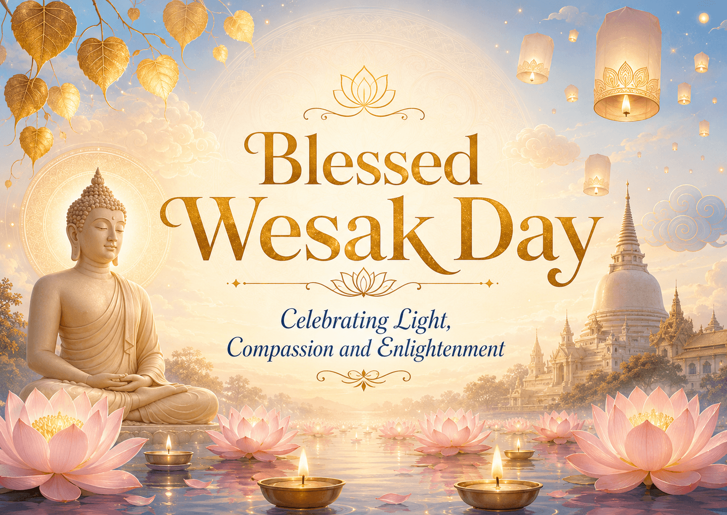 Blessed Wesak Day Lantern Festival Poster printable poster preview