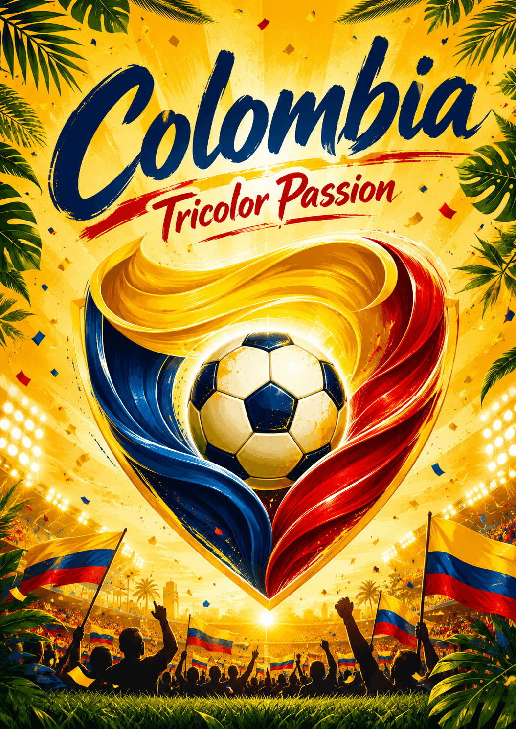 Colombia Tricolor Football Pride Poster printable poster preview