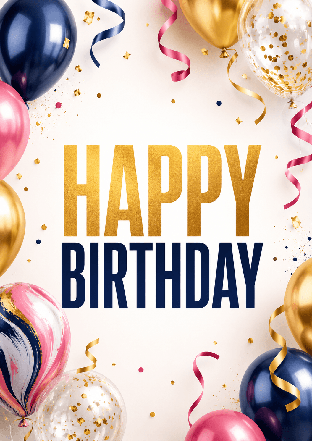 Happy Birthday Party Balloons & Confetti Adult Birthday Poster printable poster preview