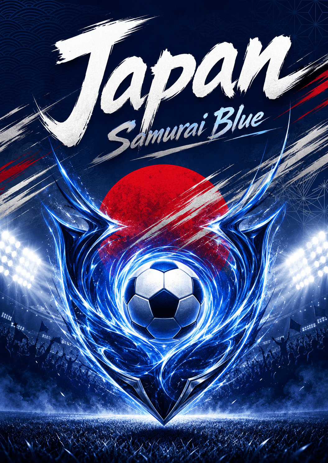 Japan Samurai Blue Football Pride Poster printable poster preview