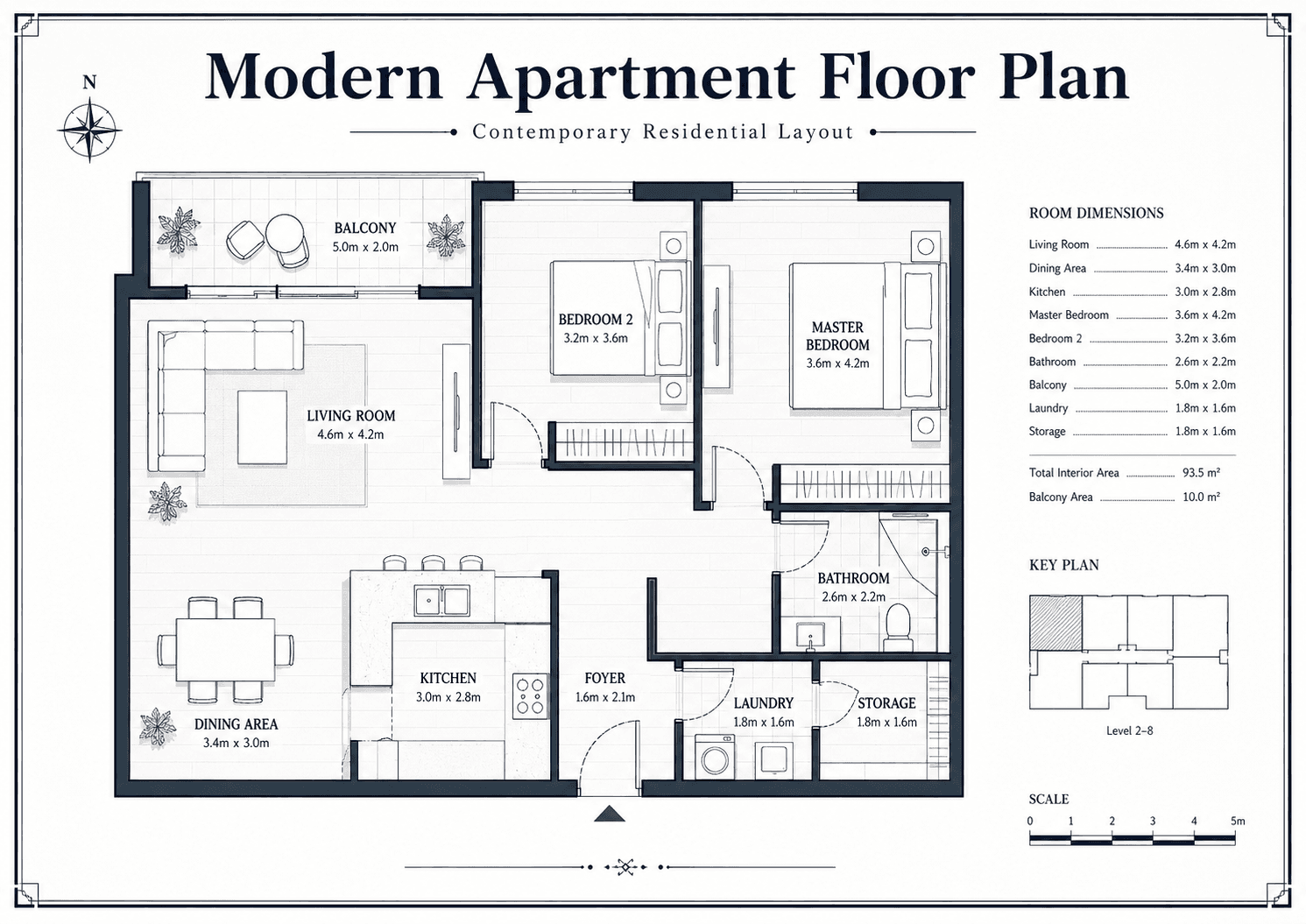 Modern apartment floor plan poster printable poster preview