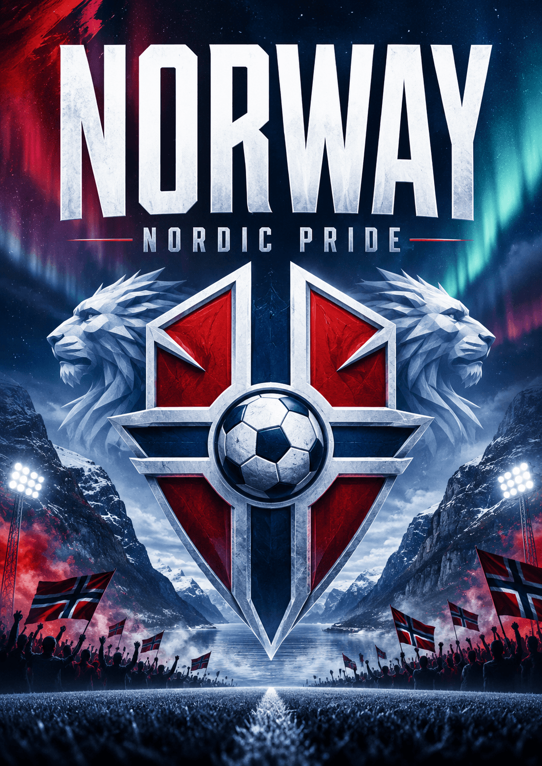 Norway Nordic Lions Football Pride Poster printable poster preview