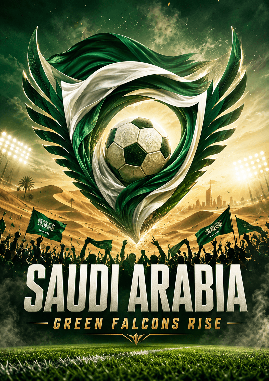 Saudi Arabia Green Falcons Football Pride Poster printable poster preview