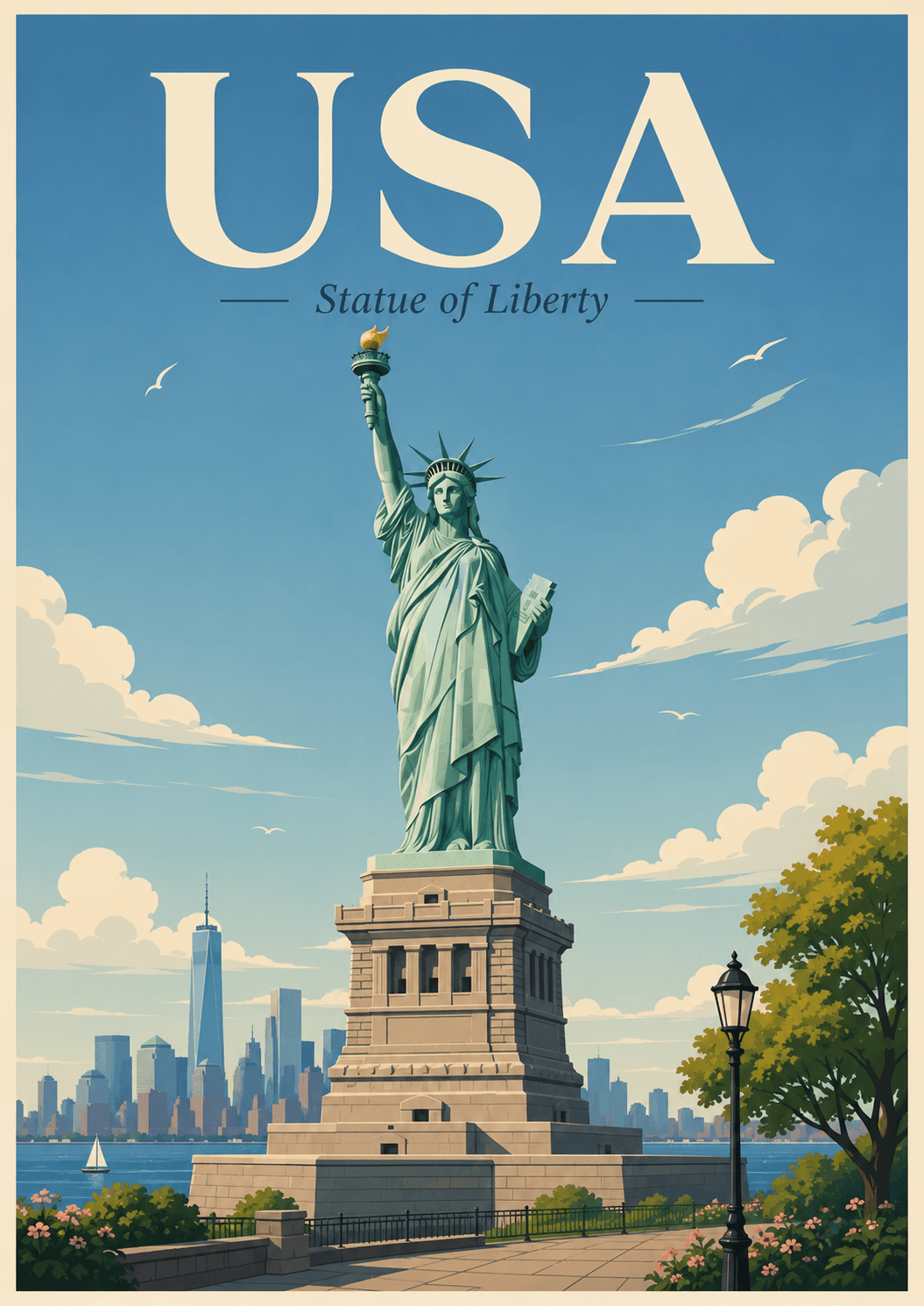 Statue of Liberty United States Minimalist Travel Poster printable poster preview