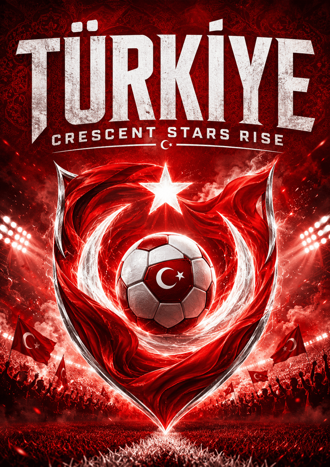 Türkiye Crescent Stars Football Pride Poster printable poster preview