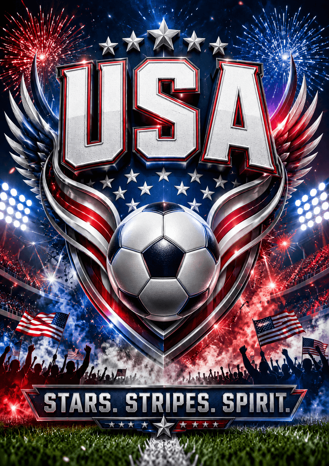 USA Stars and Stripes Football Pride Poster printable poster preview