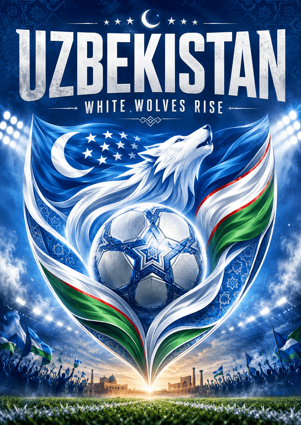 Uzbekistan White Wolves Football Pride Poster printable poster preview