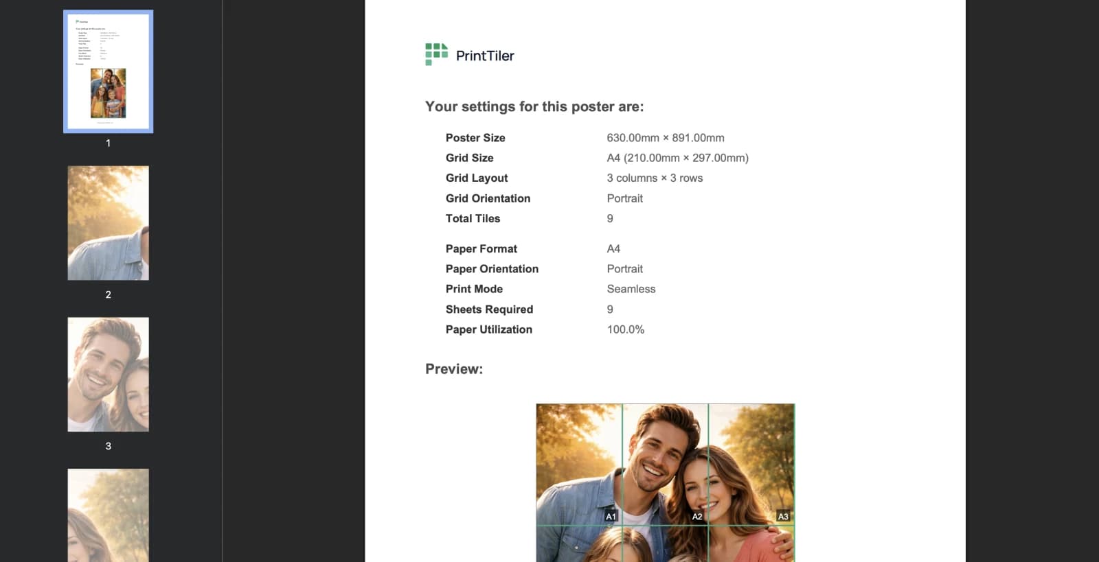 Screenshot of exported PDF preview page.
