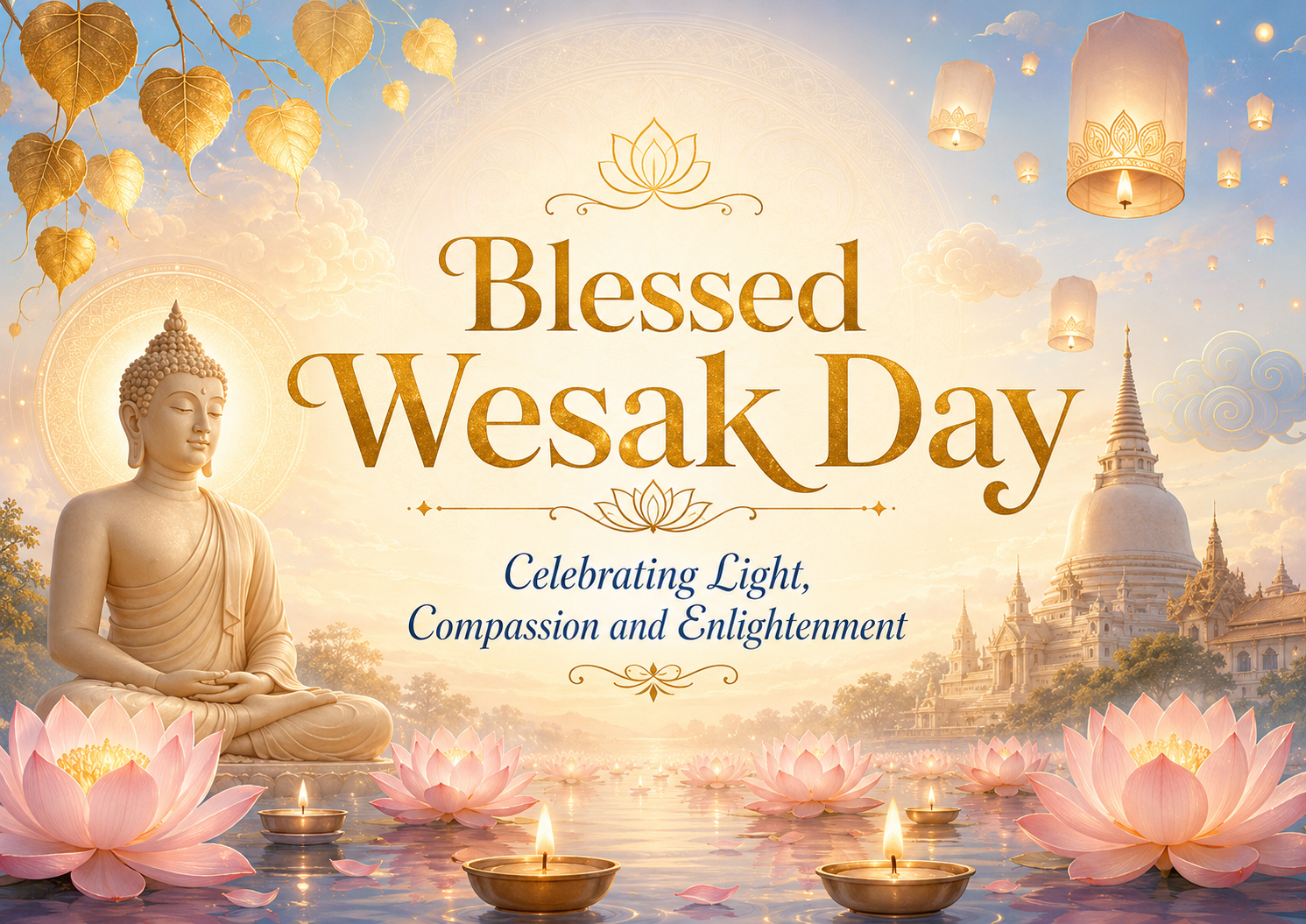 Blessed Wesak Day Lantern Festival Poster poster design preview