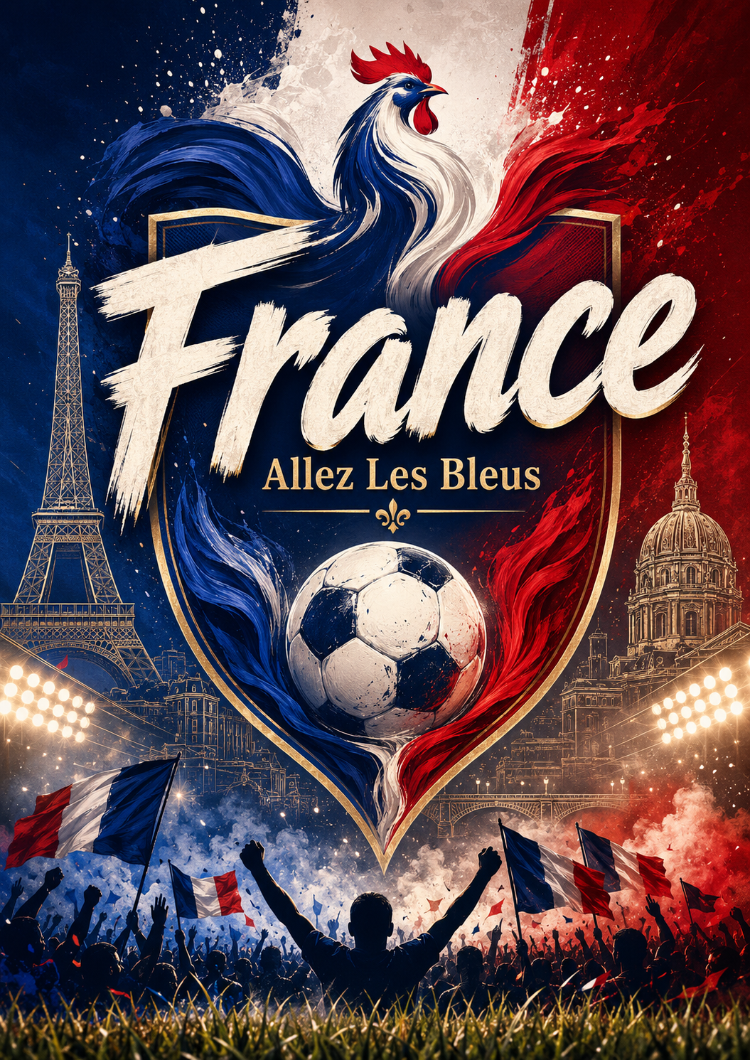 France Les Bleus Football Pride Poster poster design preview