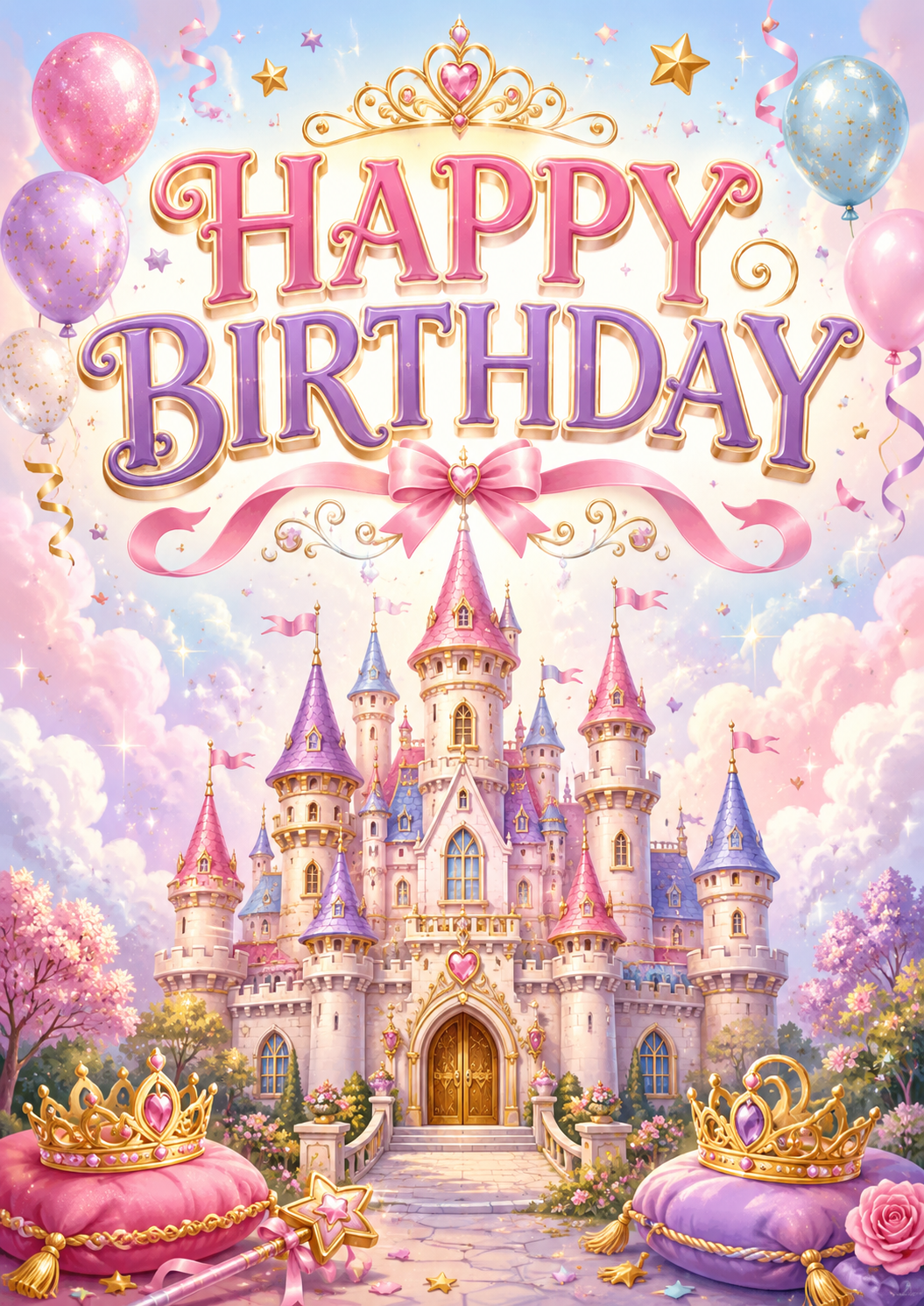 Poster Ulang Tahun Anak Dongeng Putri Selamat Ulang Tahun poster design preview