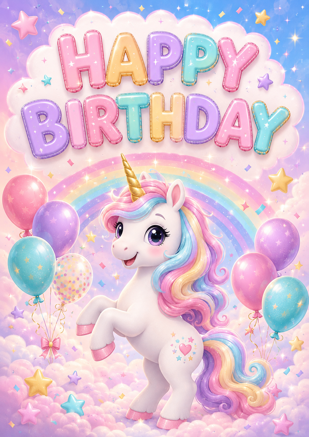 Poster Ulang Tahun Anak Unicorn Selamat Ulang Tahun poster design preview