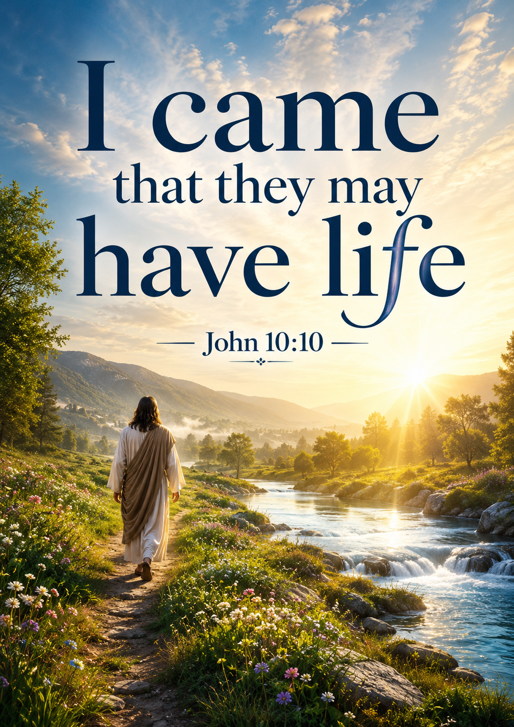 I came that they may have life John 10:10 Cinematic Christian Bible Verse Poster poster design preview