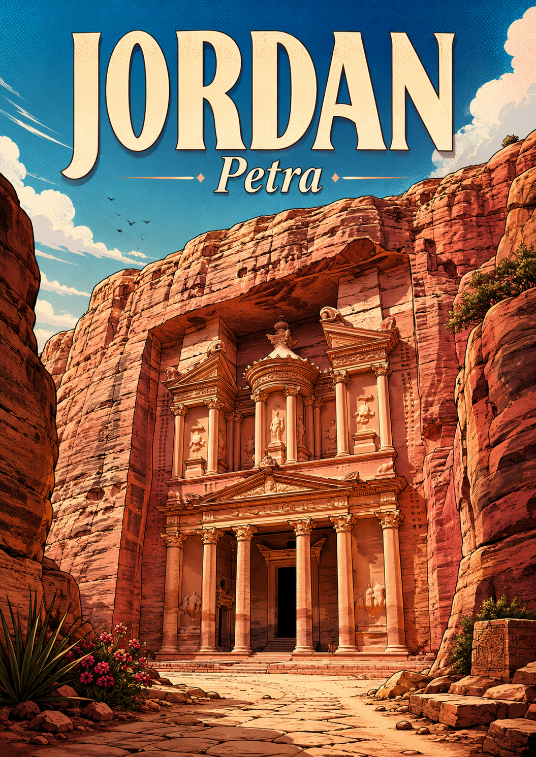 Poster Perjalanan Ilustrasi Komik Petra Jordan poster design preview