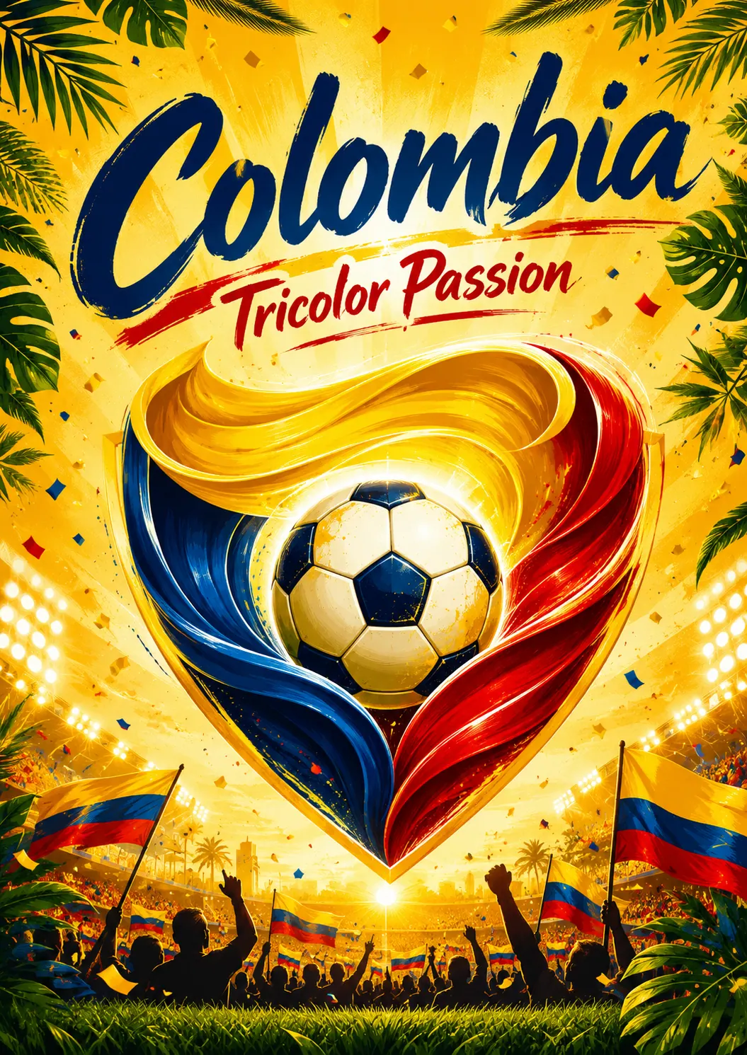 Colombia Tricolor Football Pride Poster printable poster preview