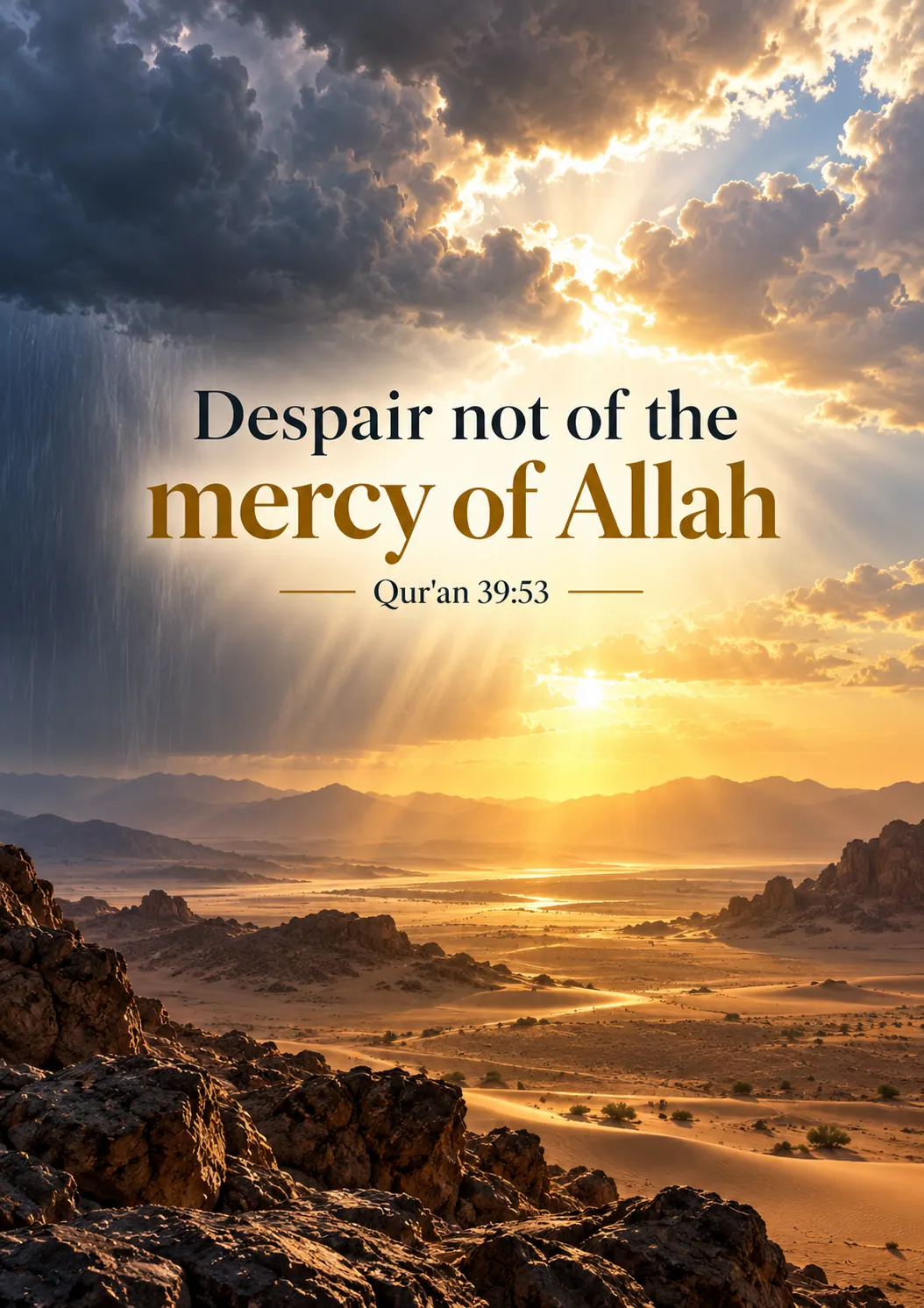 Despair not of the mercy of Allah 39:53 Cinematic Islamic Qur'an Verse Poster printable poster preview