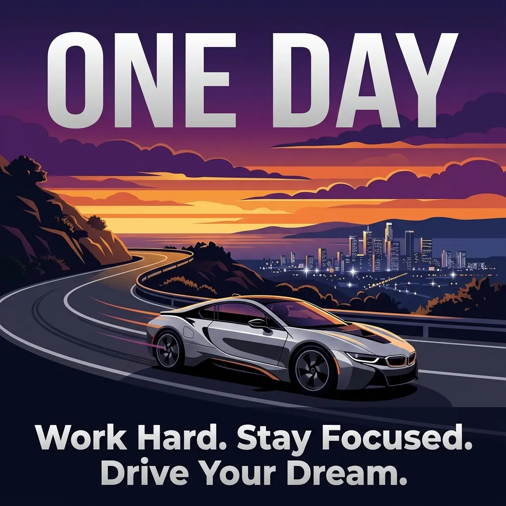 Druckvorschau für Traumauto-Vision-Board-Poster