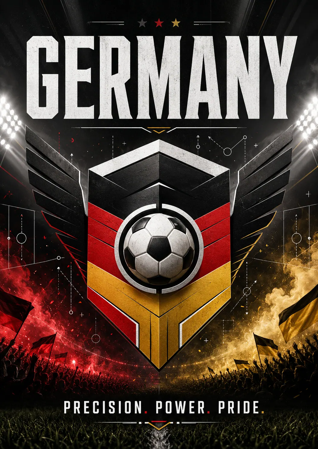 Druckvorschau für Deutschland-Mannschaft-Football-Pride-Poster