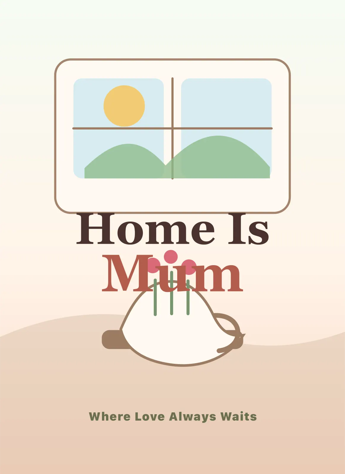 Aperçu imprimable de Affiche pour la fête des mères, à la maison, c'est maman