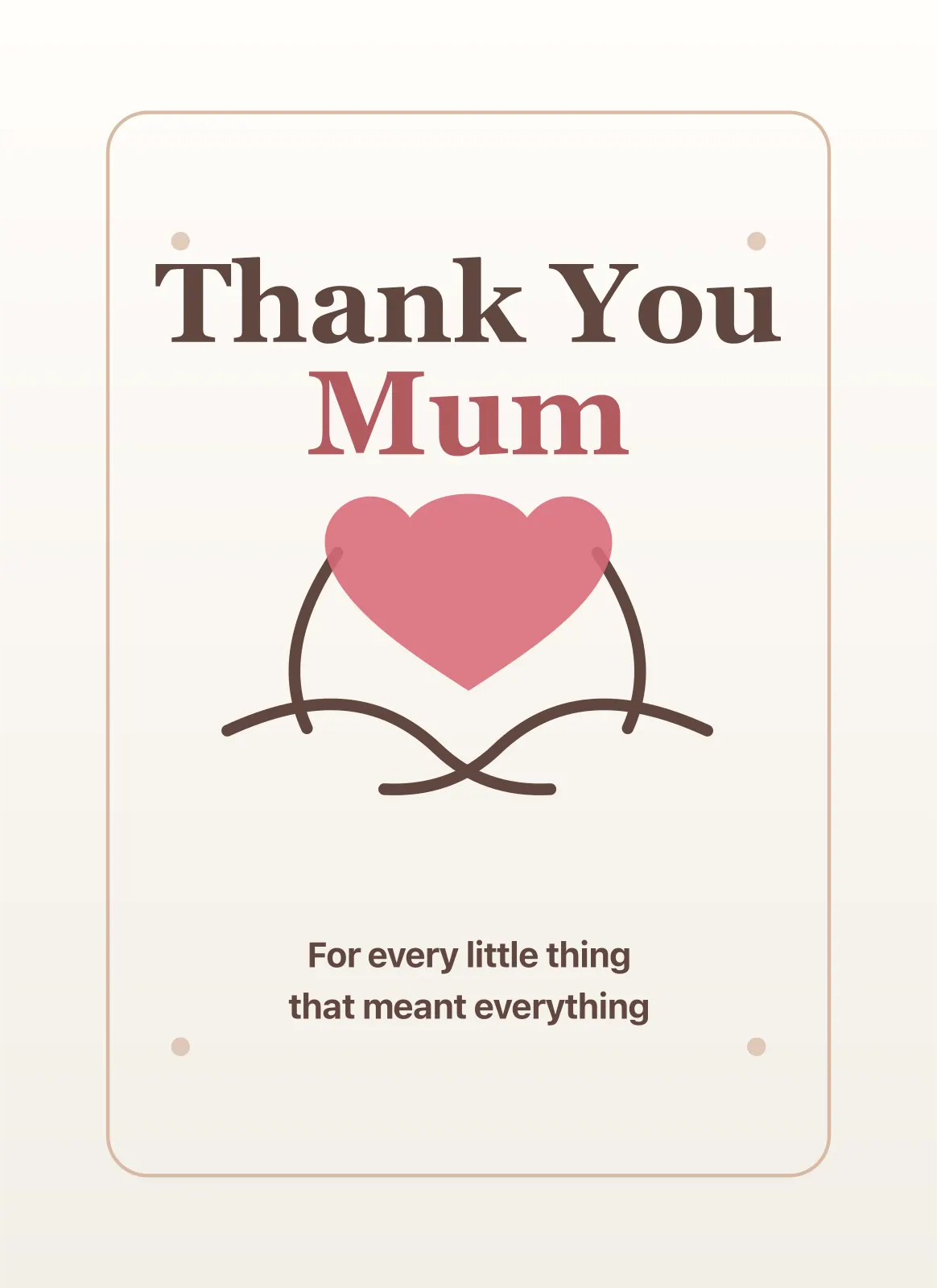 Aperçu imprimable de Fête des mères merci maman affiche minimale