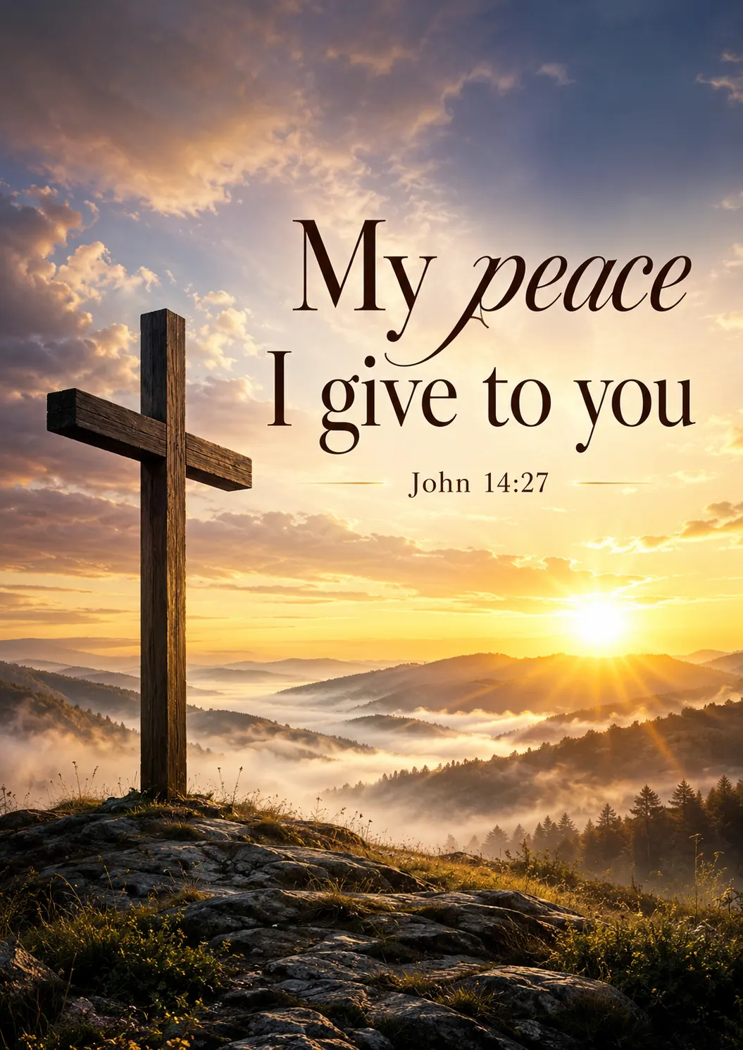My peace I give to you John 14:27 Cinematic Christian Bible Verse Poster printable poster preview