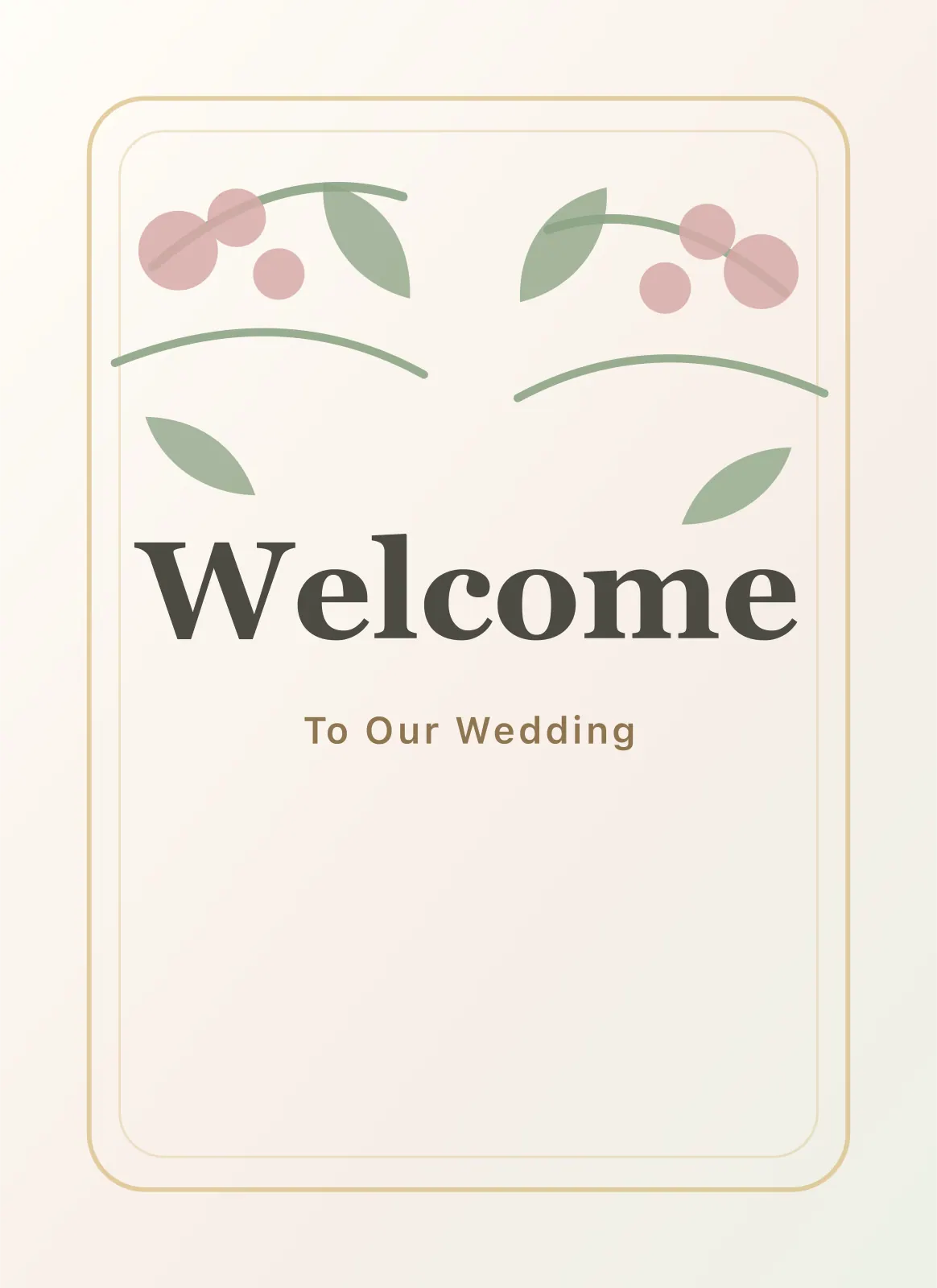 Prévia imprimível de Pôster de boas-vindas do casamento