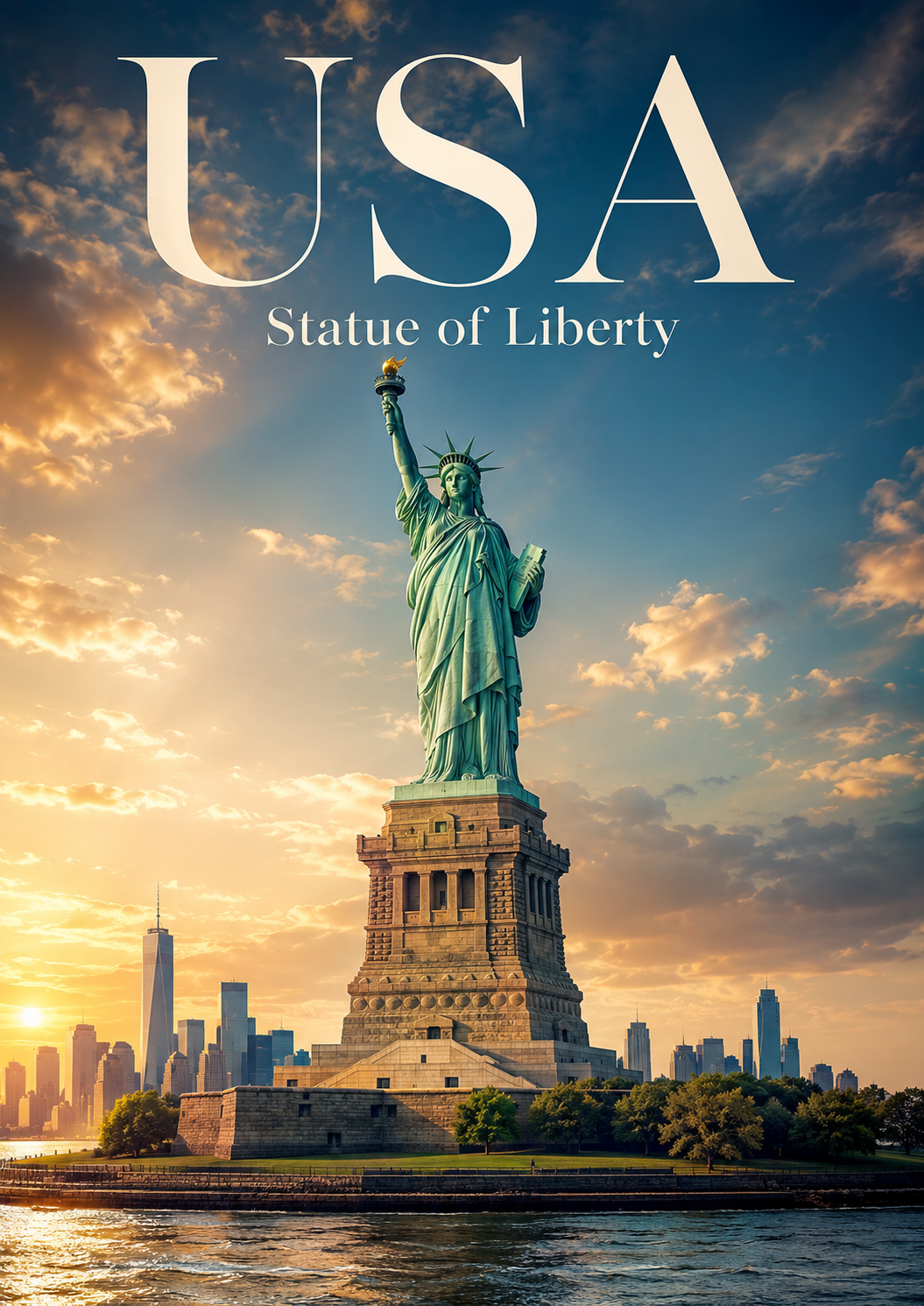 Statue of Liberty United States Cinematic Realistic Travel Poster poster design preview