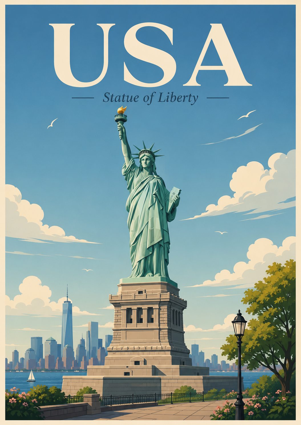 Statue of Liberty United States Minimalist Travel Poster poster design preview