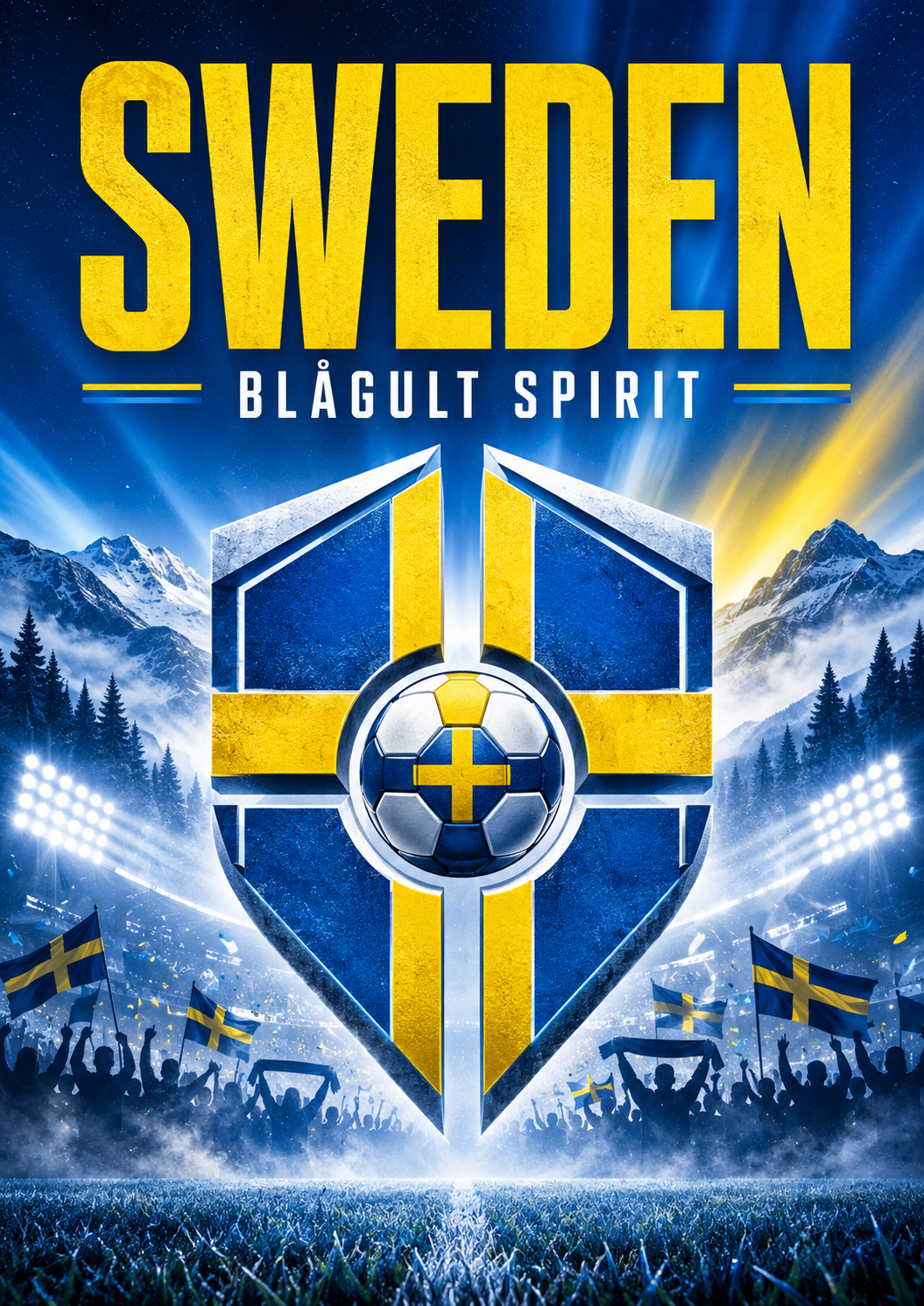 Sweden Blågult Football Pride Poster poster design preview