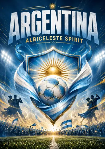 Argentina Albiceleste Football Pride Poster poster design preview