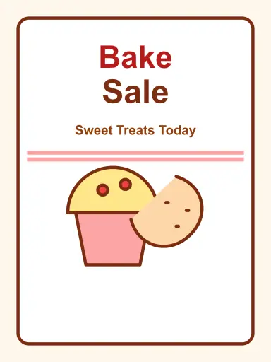 Bake sale poster poster design preview