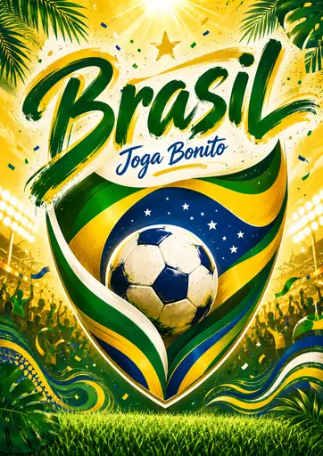 Brazil Seleção Football Pride Poster poster design preview