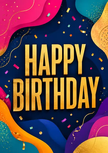 Happy Birthday Colorful Abstract Adult Birthday Poster poster design preview