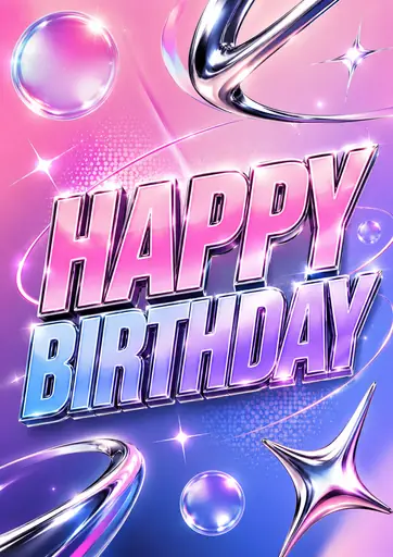 Happy Birthday Y2K Aesthetic Adult Birthday Poster poster design preview