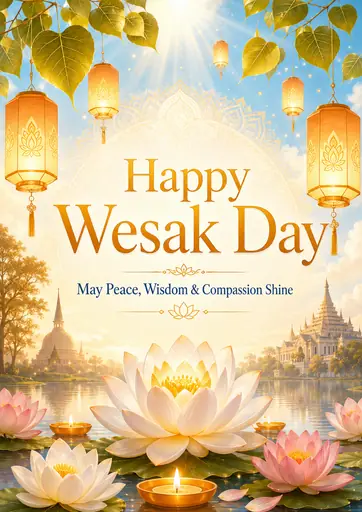 Happy Wesak Day Poster poster design preview