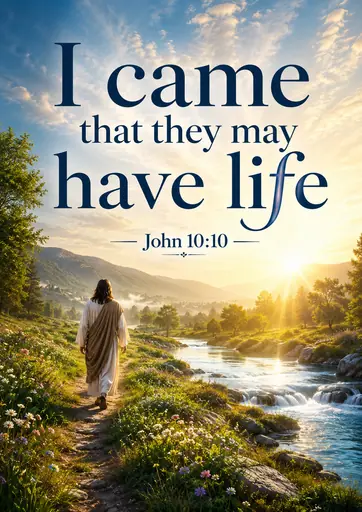 I came that they may have life John 10:10 Cinematic Christian Bible Verse Poster poster design preview