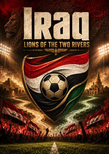 Iraq Lions of the Two Rivers Football Pride Poster poster design preview