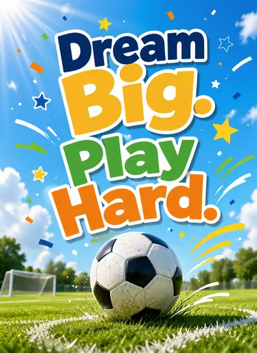 Kids football motivation poster poster design preview