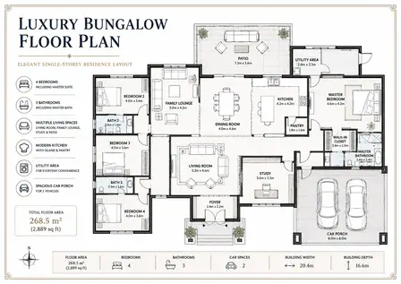 Luxury bungalow floor plan poster poster design preview