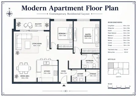 Modern apartment floor plan poster poster design preview