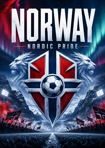 Norway Nordic Lions Football Pride Poster poster design preview