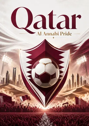 Qatar Al Annabi Football Pride Poster poster design preview