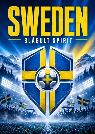 Sweden Blågult Football Pride Poster poster design preview