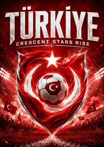 Türkiye Crescent Stars Football Pride Poster poster design preview