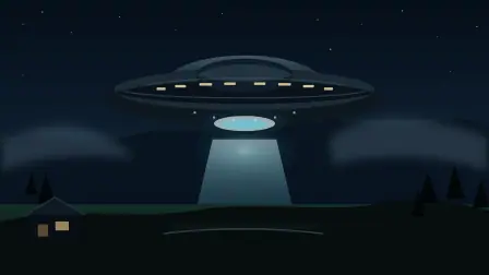 UFO night sky wall art poster design preview