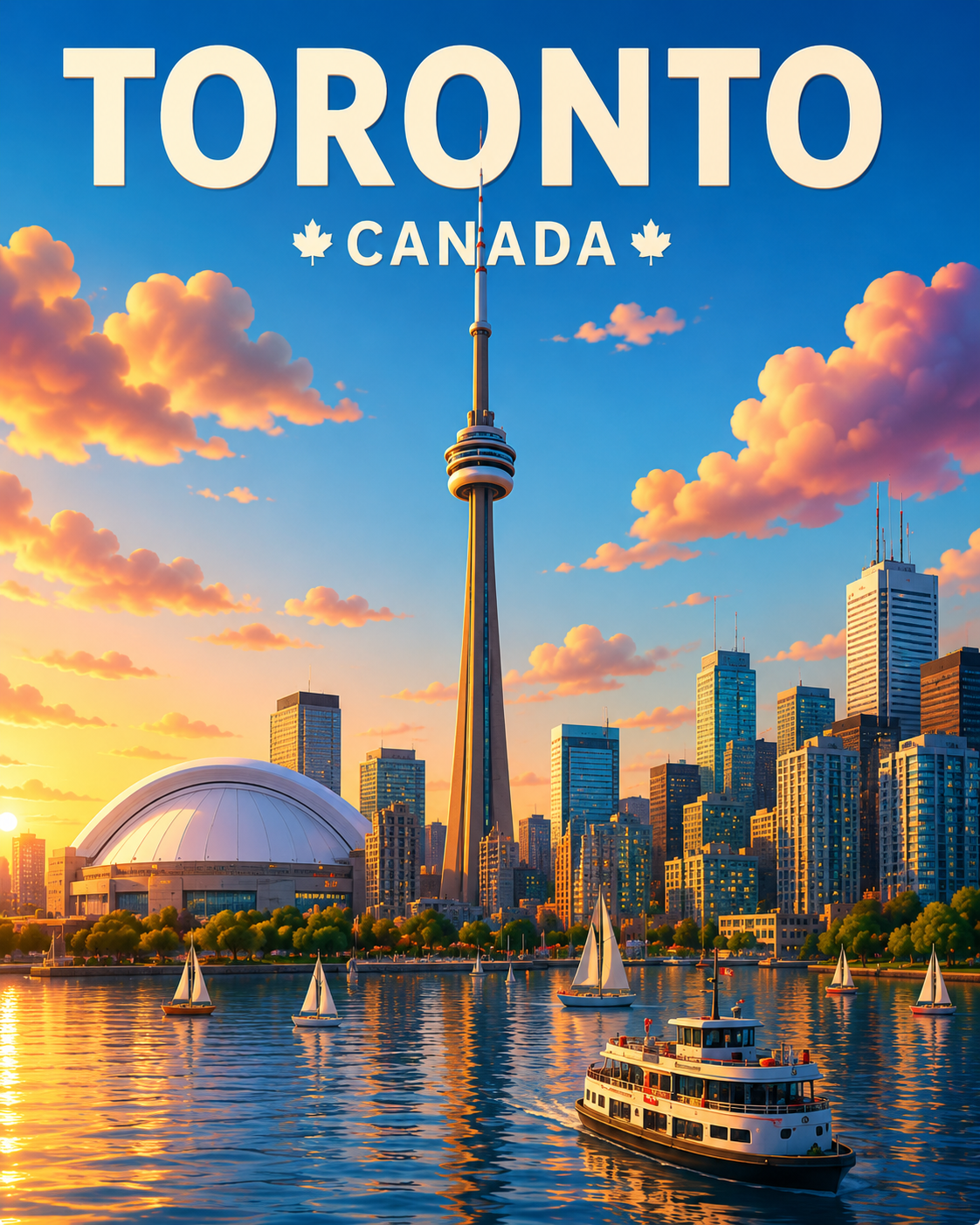 Toronto Canada Cinematic 3D Cartoon City Poster poster design preview